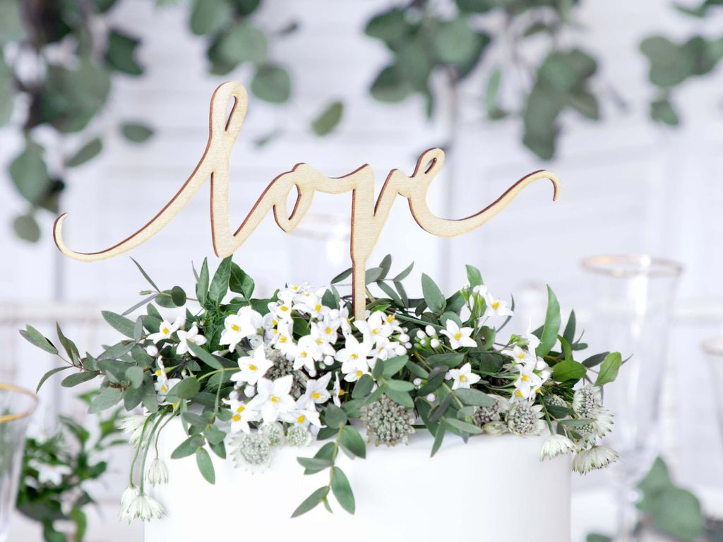 Cake Topper Love Holz 23x16cm natur Produktbild 
