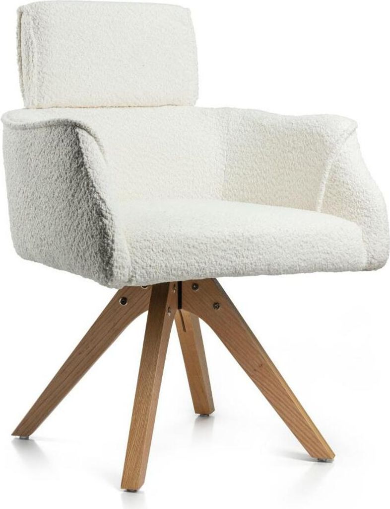 HowHomely | Esszimmerstühle - Drehstuhl - Ambra - Beige - Ergonomischer Bürostuhl - Ideal für Esszimmer und Büro