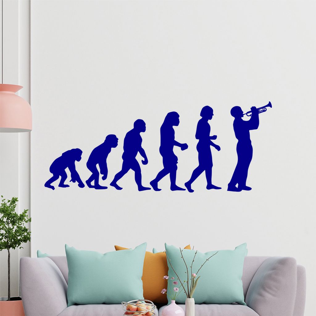 KIWISTAR Evolution - Trompete Blasen Instrument Klassik Jazz Orchester Wandtattoo in 6 Größen - Wandaufkleber Wall Sticker - Dekoration, Küche, ...