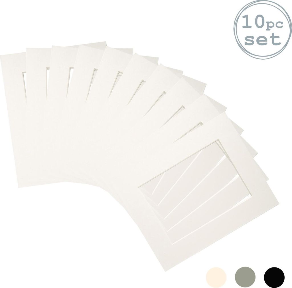 Nicola Spring 10pc Bild Photo Mounts Set - To Fit Frame-Größe 8 x 10 für Bildgröße 5 x 7 - Ivory