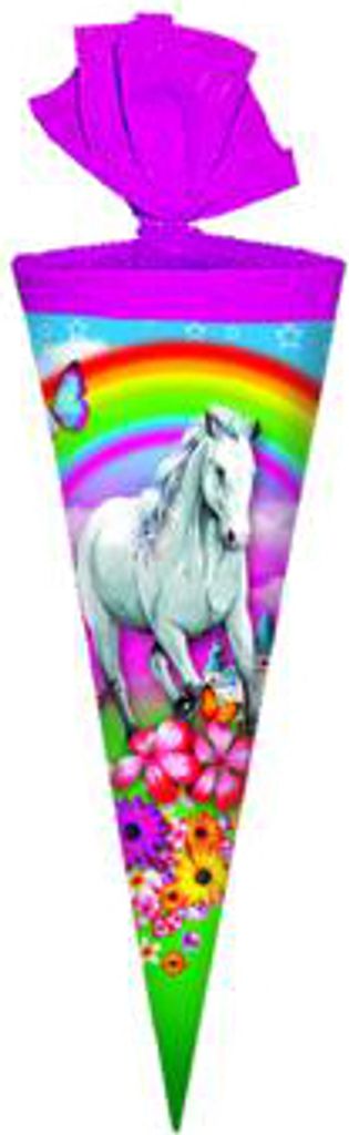 Schultüte / Zuckertüte / Länge: 25cm / rund / "White Horse" Produktbild 