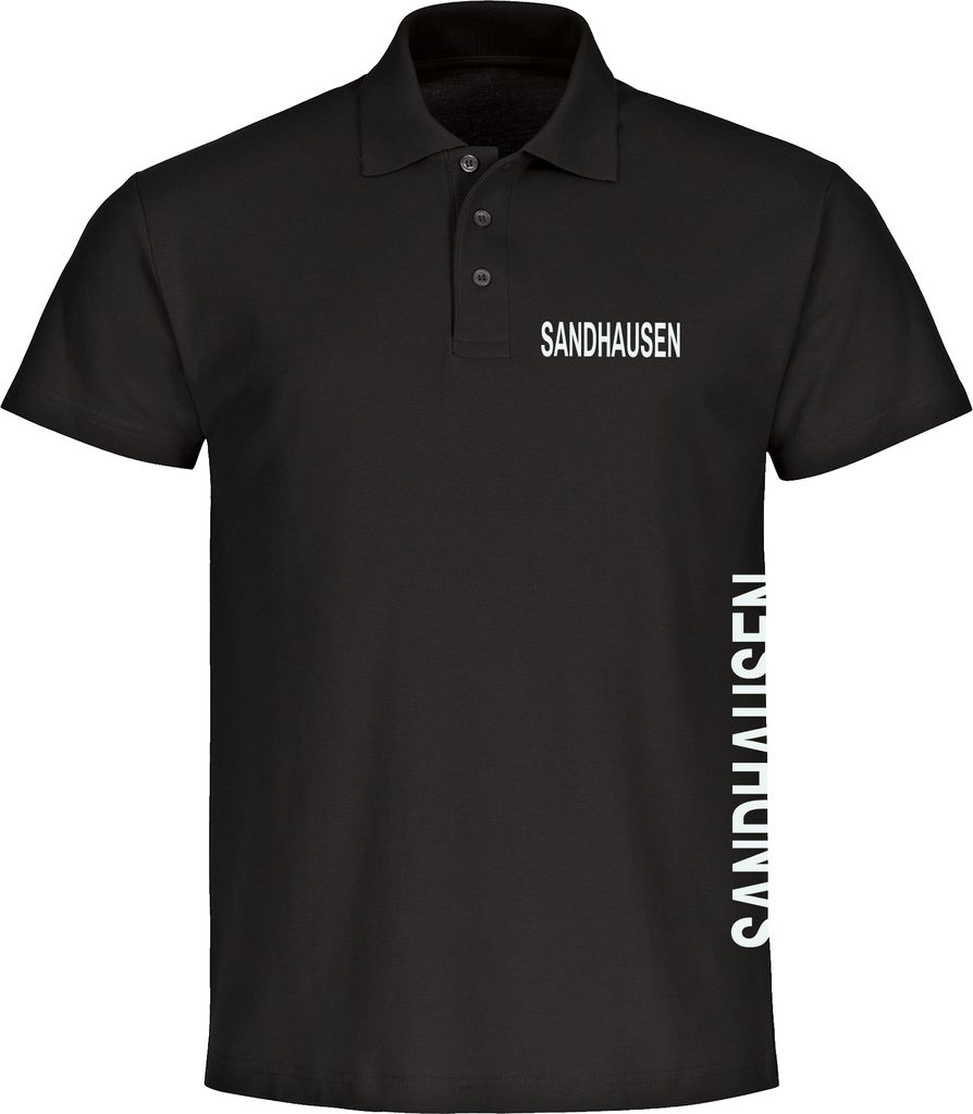 multifanshop Poloshirt - Sandhausen - Brust & Seite, schwarz, Größe 5XL