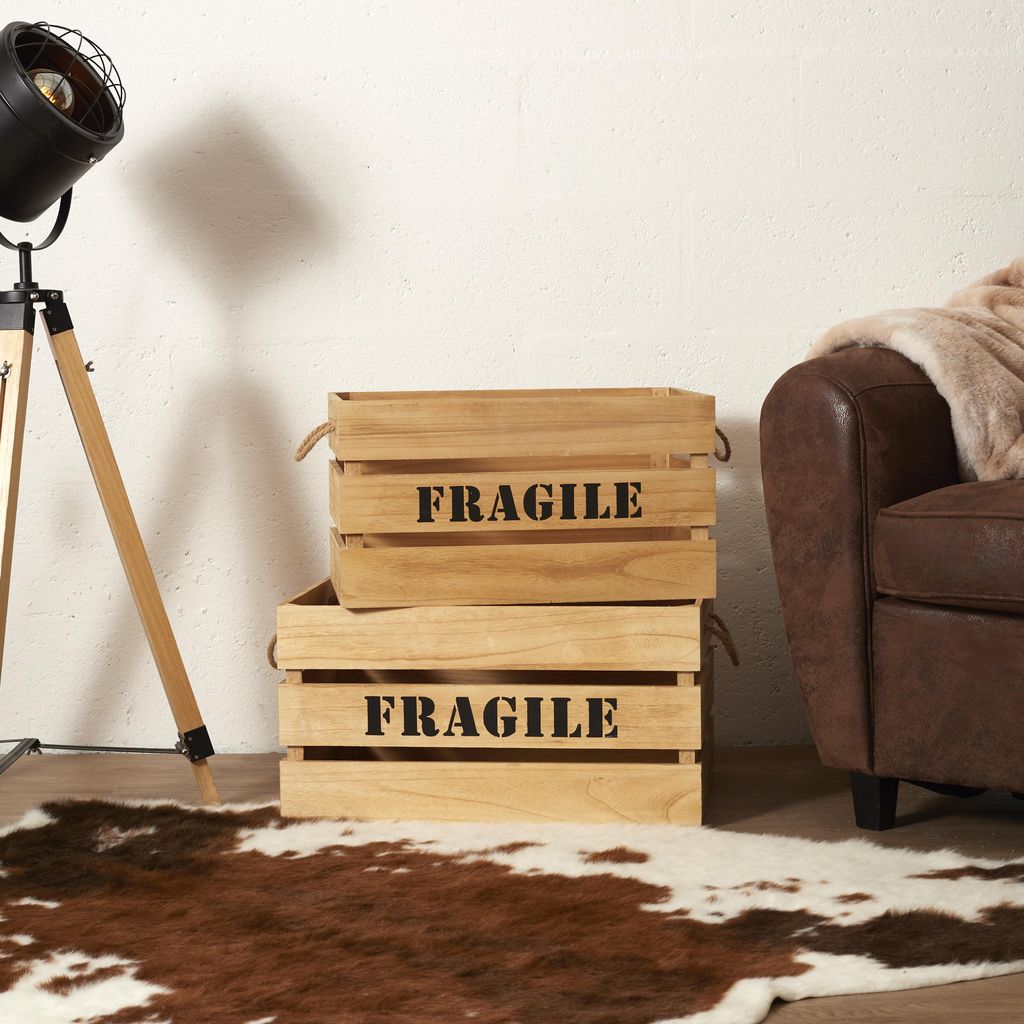 Menge von 2 Cagettes Gigognes Naturel Home Deco Factory