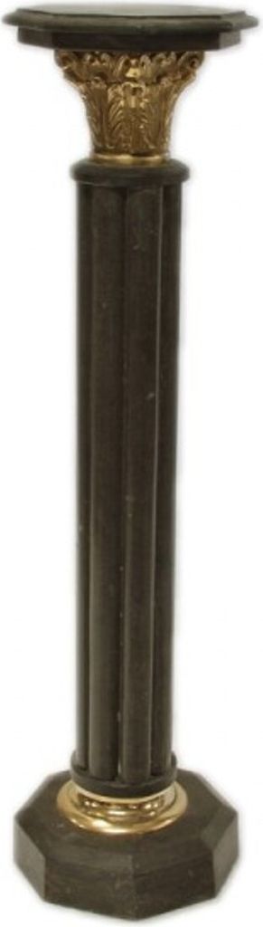Säule aus Marmor im Barockstil Schwarz Höhe: 110cm, Breite: 30cm, Tiefe: 30 cm - Marmorsäule