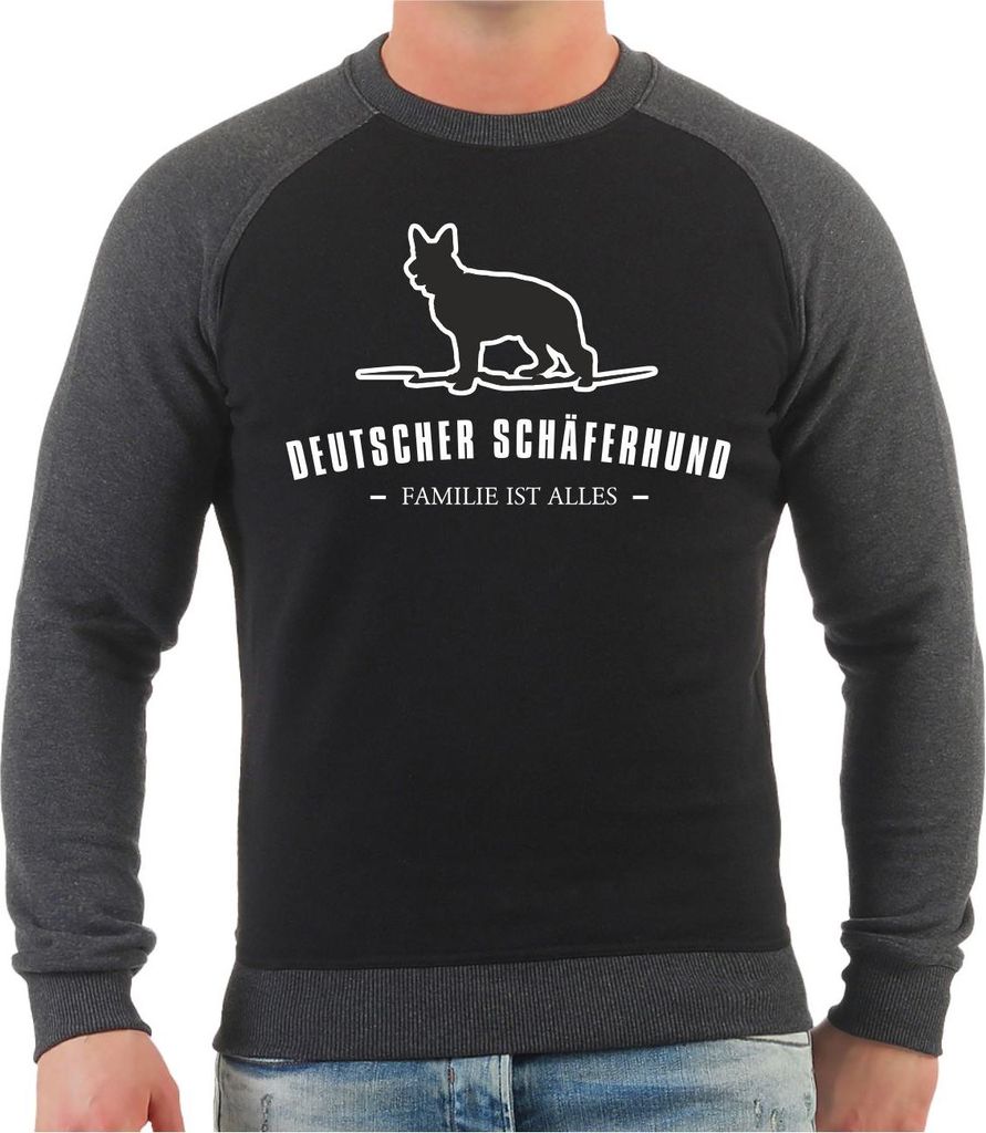Herren Sweatshirt Deutscher Schäferhund Silhouette