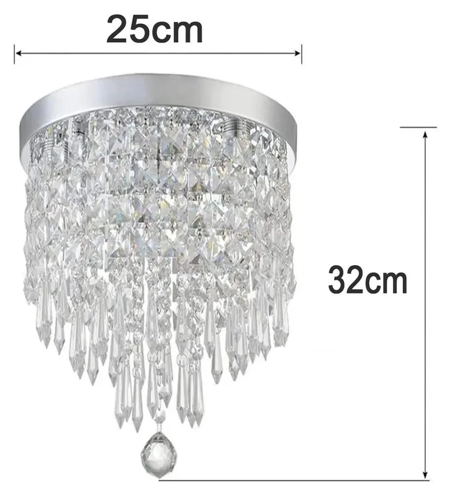 Plafonnier LED salon et chambre blanc moderne 25x25cm 220V fixe