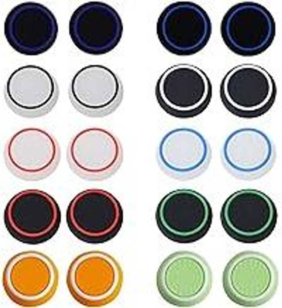 20 Stück Joystick Kappen PS5 Controller Sticks Grips,Silikon Thumbsticks Grips Caps,PS4 PS5 Controller Zubehör für Xbox One Series,Joystick-Schu...