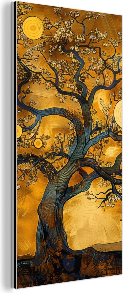 MuchoWow Wanddekoration Metall Metallbild Wandkunst 40x80 cm Baum - Baum des Lebens - Abstrakt - Gold MuchoWow Aluminium Gemälde - Wanddekoration ...