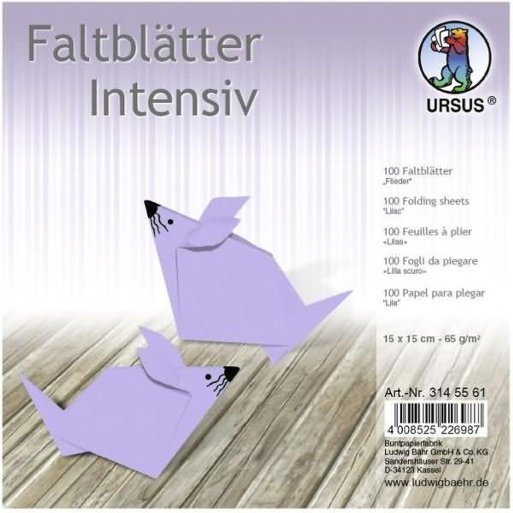 URSUS Faltblätter Intensiv Universal 15x15cm 100 Blatt FLIEDER