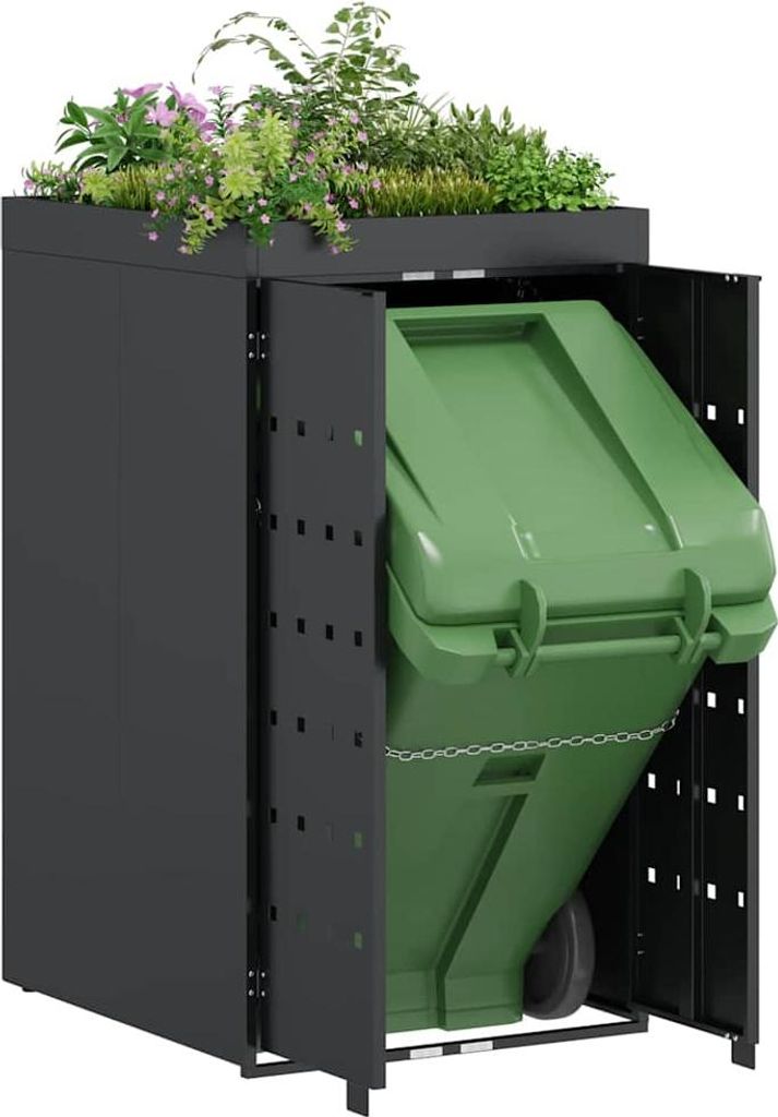 Cloris Designermöbel Rollabfallbehälter mit Pflanzdach für einen 240L Behälter - 2026Neu347076 - Mülltonnenboxen