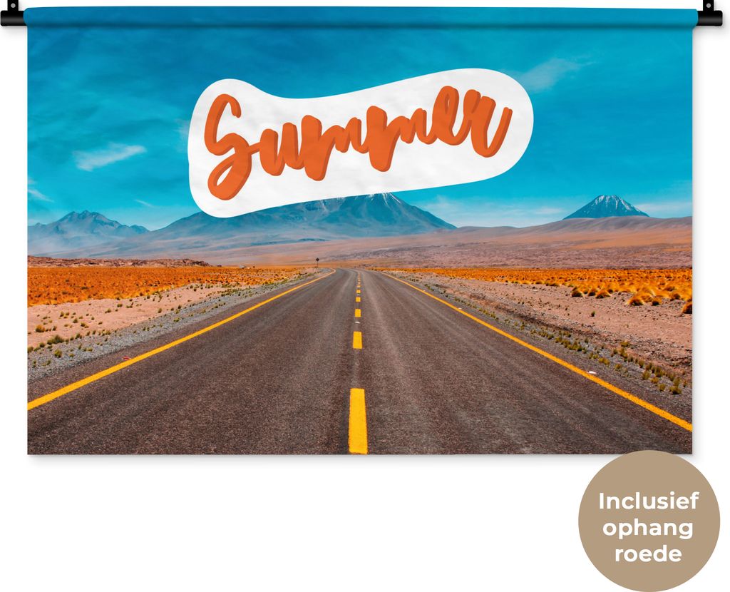 MuchoWow Wandteppich Wandbehang Autoreise - Amerika - Sommer 90x60 cm Tapisserie Dekoration Wandtuch - Wandskulpturen - Bildteppich