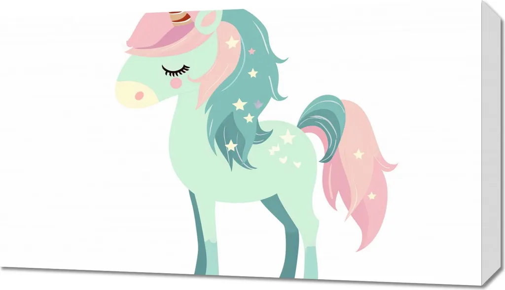 Tableau Licorne des rêves 70x40 cm - Décoration murale chambre de fille