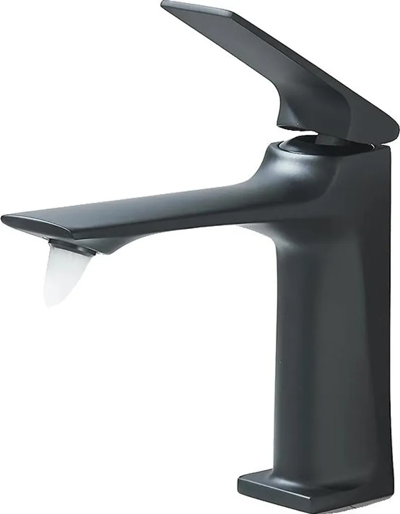 Miscelatore Lavabo Soffitto Nero - Design Minimalista Monocomando - 1