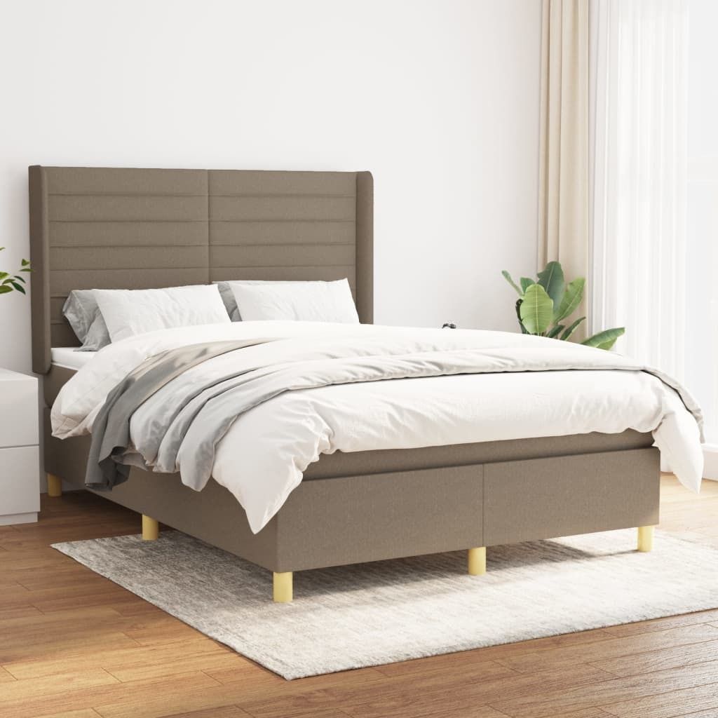 Maison Exclusive - Boxspringbett mit Matratze Taupe 140x200 cm Stoff