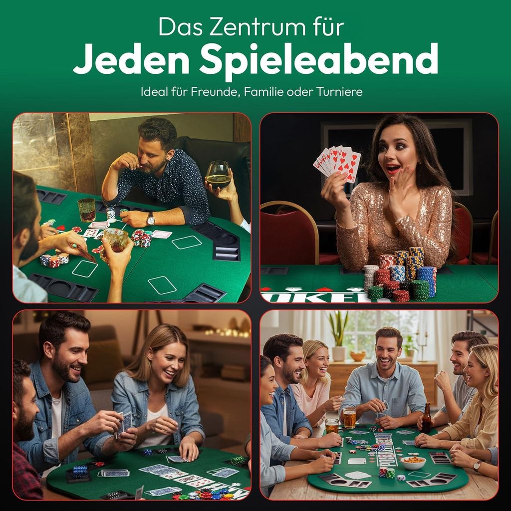 Tapis De Poker Texas Hold'em 120x60 Cm – Tapis Professionnel Antidérapant Pliable Pour Table De Cartes