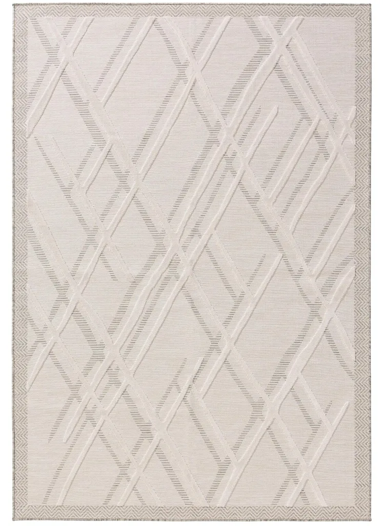 Tapis Flora Crème 200x300 cm benuta - Tapis ras intérieur et extérieur
