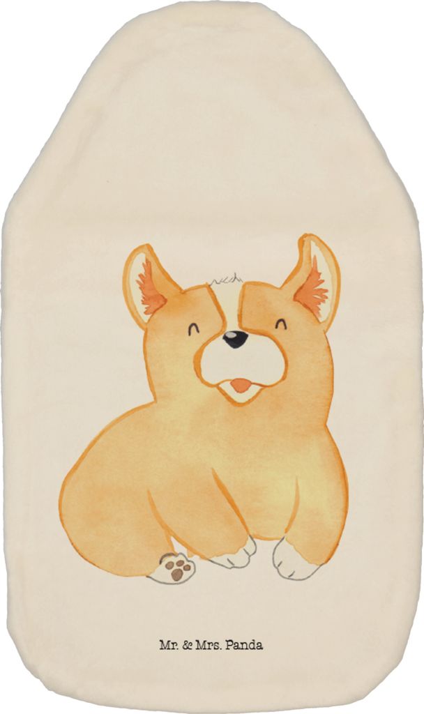 Mr. & Mrs. Panda Wärmflasche Corgie - Weiß - Geschenk, Bellen, Sprüche, Hund, Flauschige, Corgi, Wärmekissen, Spruch, Wärmflaschen, gummi, Bet...