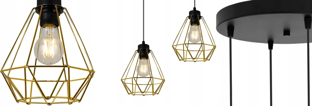 Lampadario Industriale Corral Metallo 4 Luci - Illuminazione Lusso - 8