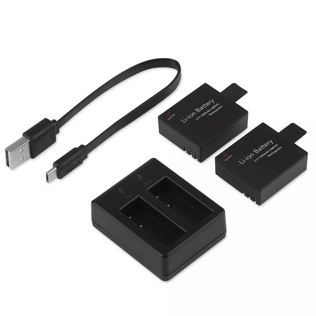 Victure CS8060 Action Kamera Akku 2er Set 1050 mAh mit Dual Produktbild 
