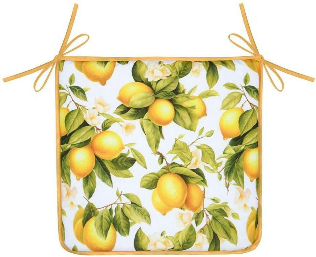 STOF | Sitzkissen - 38x38 cm - Gelb mit Zitronenmotiv - Produktbild 
