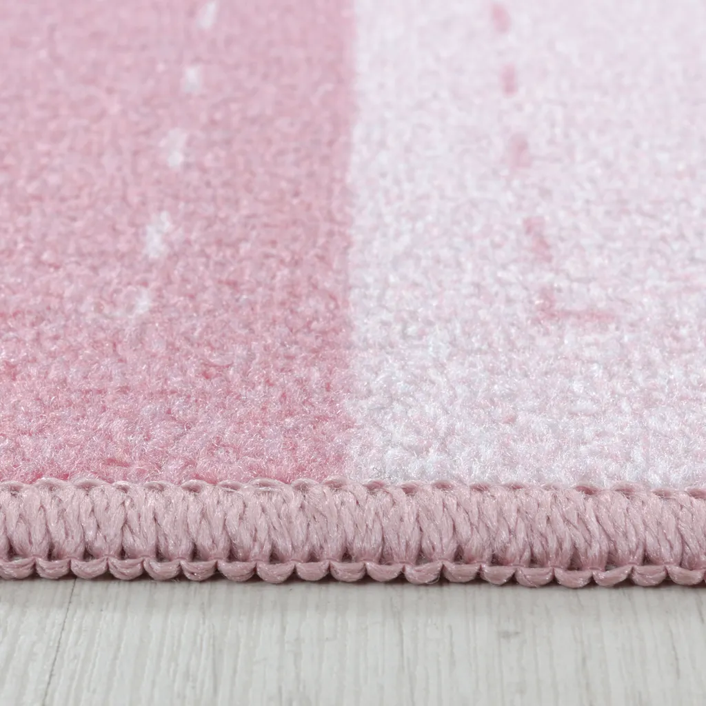 Tapis Rose Antidérapant et Lavable 80x120 cm Design Princesse Moderne