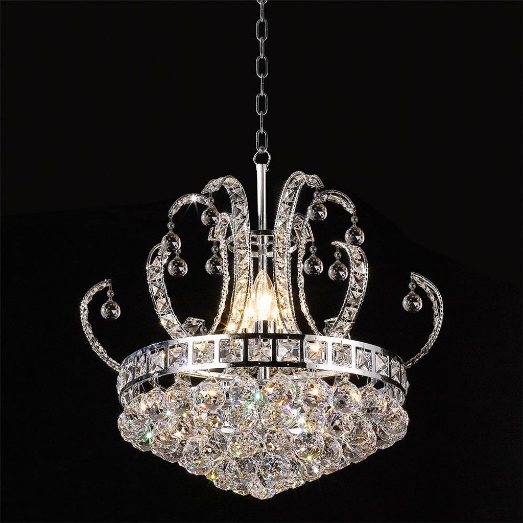 Clayre & Eef Kronleuchter Ø 50x43/168 cm Silberfarbig Eisen