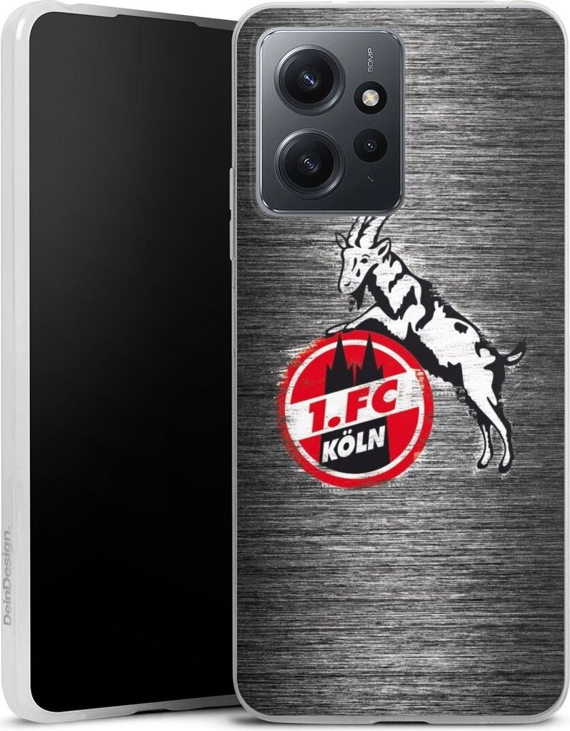 DeinDesign Slim Hülle für Xiaomi Redmi Note 12 4G Silikon Case Ultra Dünn Handyhülle 1. FC Köln Metallic Look Offizielles Lizenzprodukt