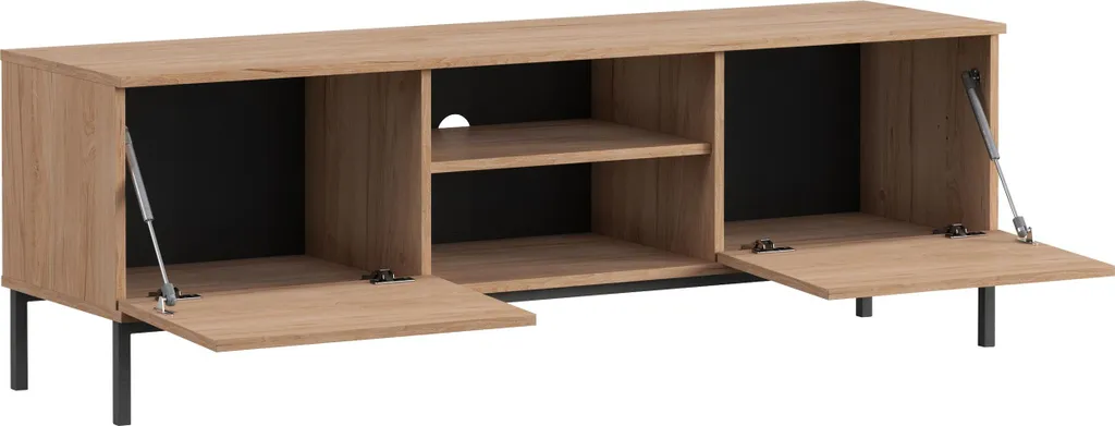 Meuble TV bas Querty 2D 05 Mirjan24 blanc 150cm style loft moderne