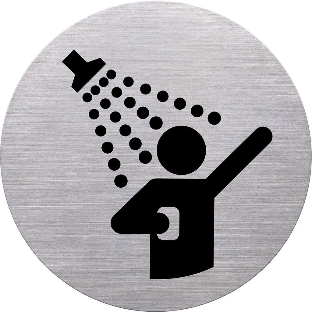 helit Piktogramm the badge Dusche , rund, silber (5690768) Produktbild 