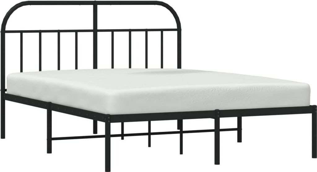 "2026 MODERNE"Bettgestell - Doppelbett - mit Kopfteil Metall Schwarz 140x200 cm - Polsterbett Klassische Betten CC2668304