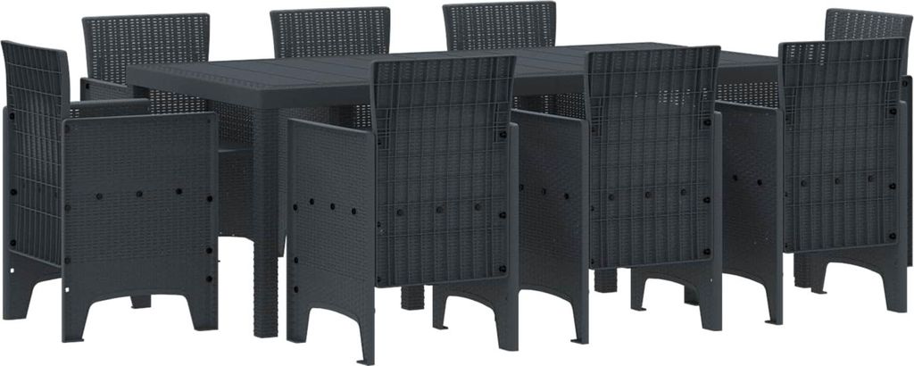 Garten Essgruppe 9 pcs Anthrazit Polypropylen