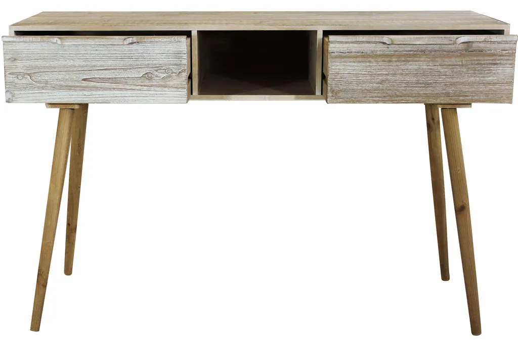 Petite console de rangement 2 tiroirs en bois pour optimiser l'espace - 5