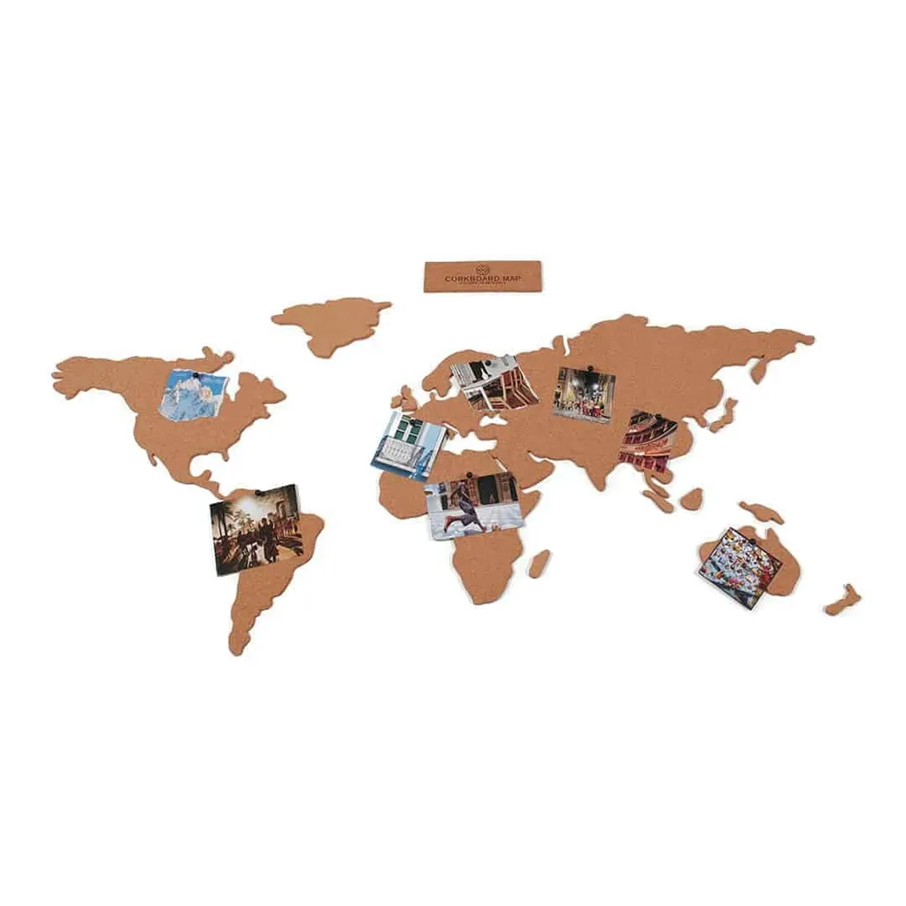 Luckies Carte du Monde en Liège - Planisphère Mural Original 45x100 cm