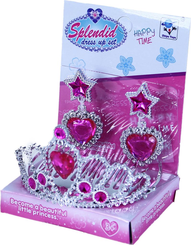RAPPA Prinzessin Krone mit Ohrringen rosa Produktbild 