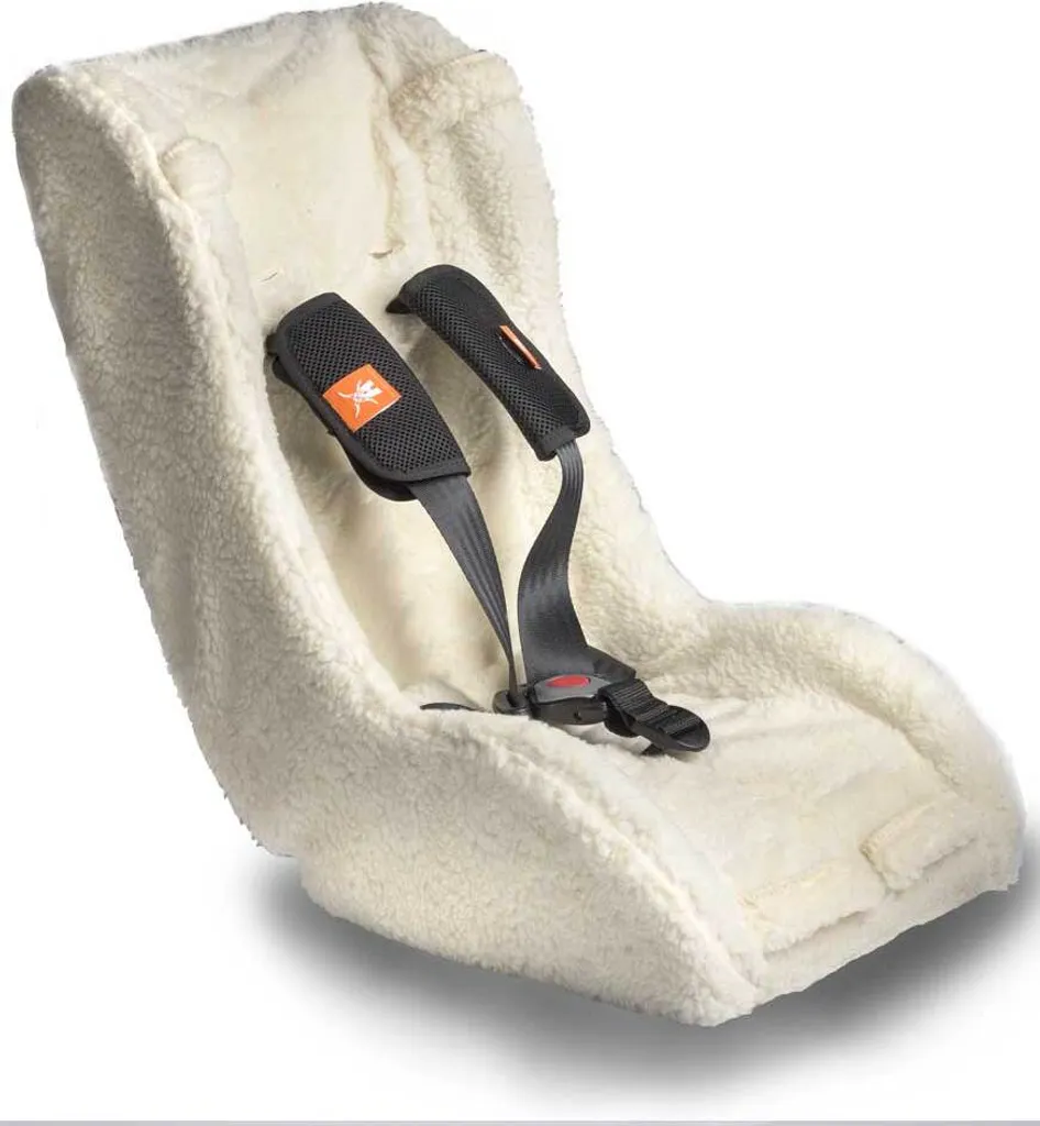 Insert bakfiets en mouton blanc avec harnais 5 points bébé 8-18 mois doux - 3