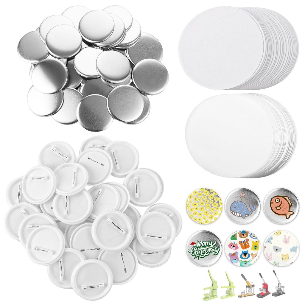 400 Stück Knopfteile 58 mm, leere Button-Rohlinge, DIY