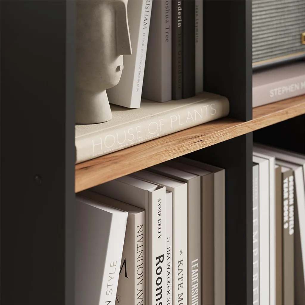 Organisez votre salon avec le meuble cube Vicco Scutum Anthracite Chêne