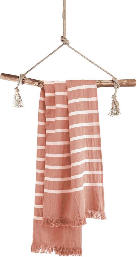 Walra Fouta Hammam Handtuch Sunny Stripes 100x180cm Terra