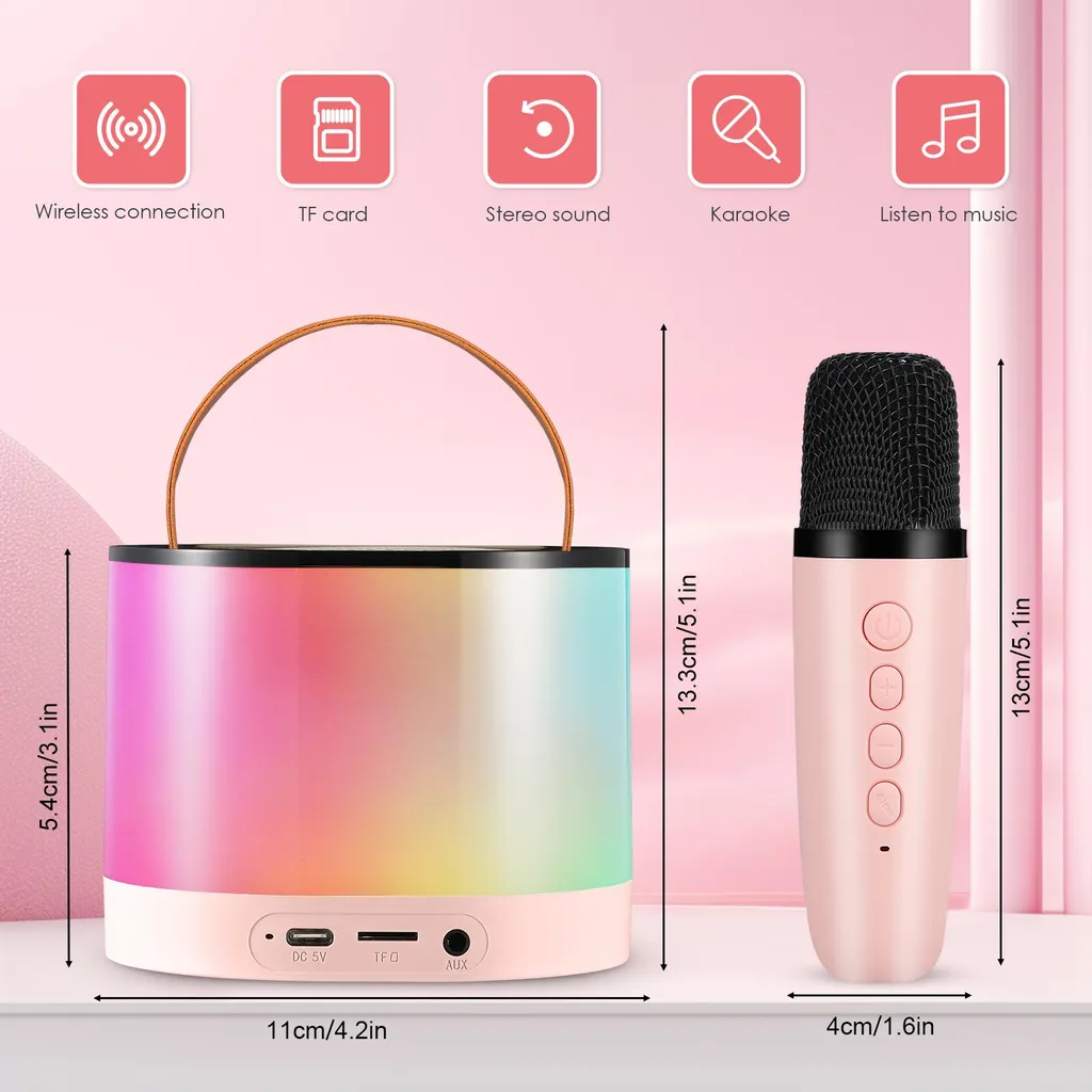 Machine à karaoké Bluetooth 5.3 avec 2 micros sans fil autonomie 8h - 3