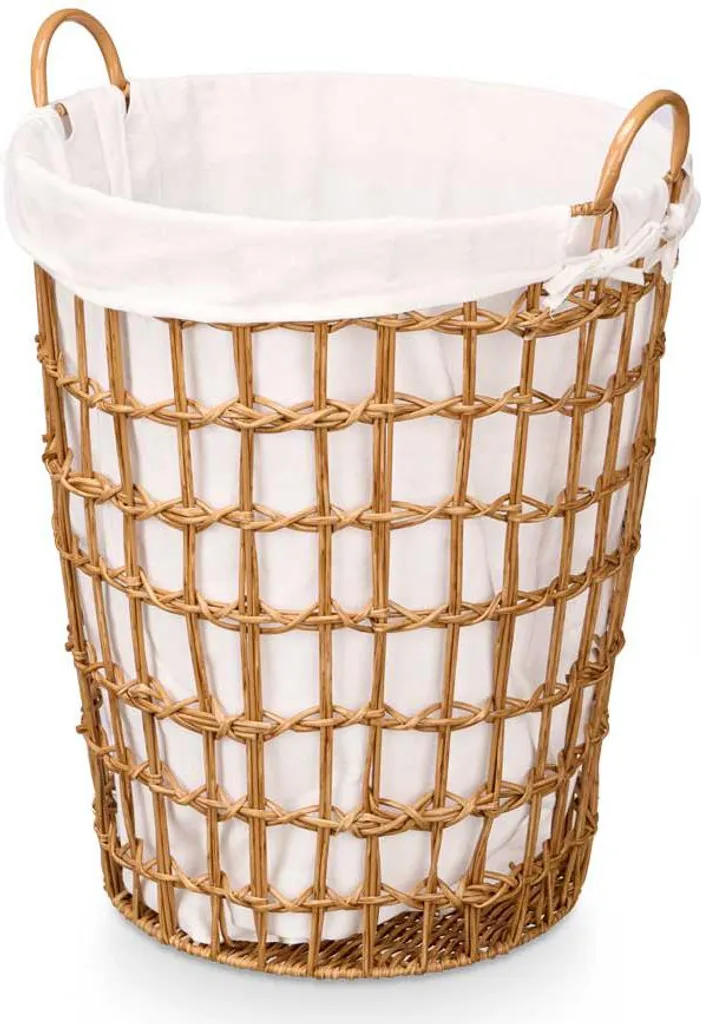 Panier à linge pour salle de bain 59 cm marron à poignées solides
