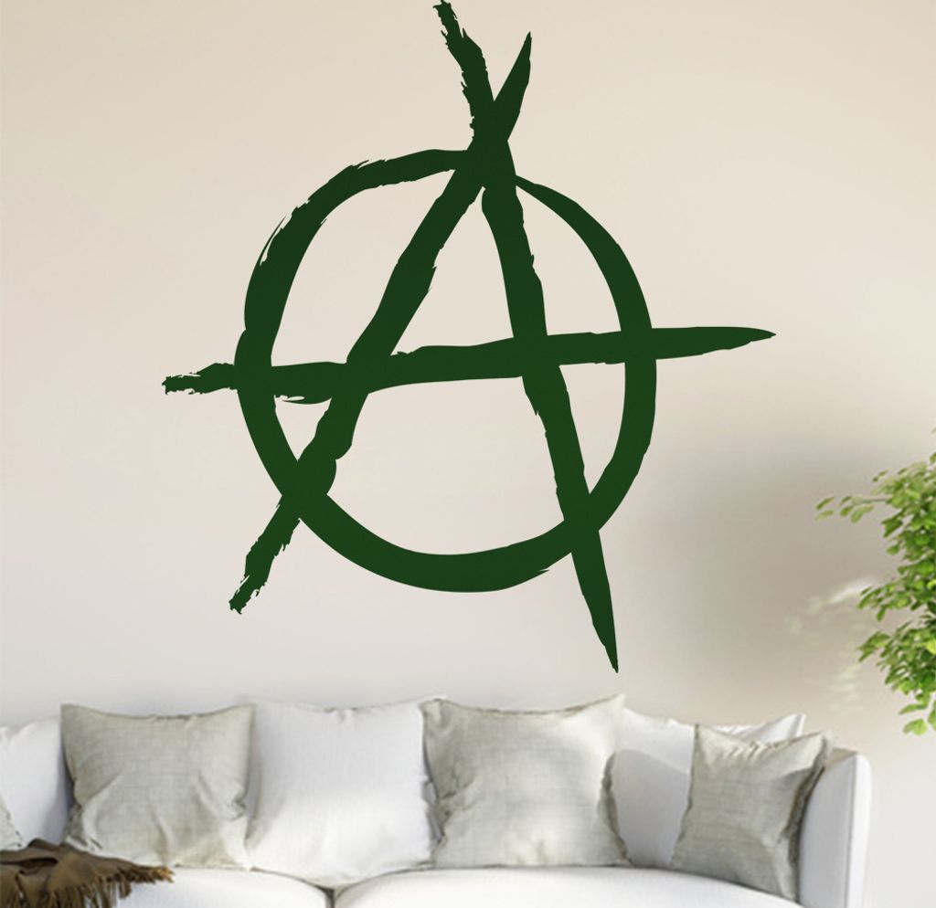 Anarchie Wandtattoo in 6 Größen - Wandaufkleber Wall Sticker - Dekoration, Küche, Wohnzimmer, Schlafzimmer, Badezimmer