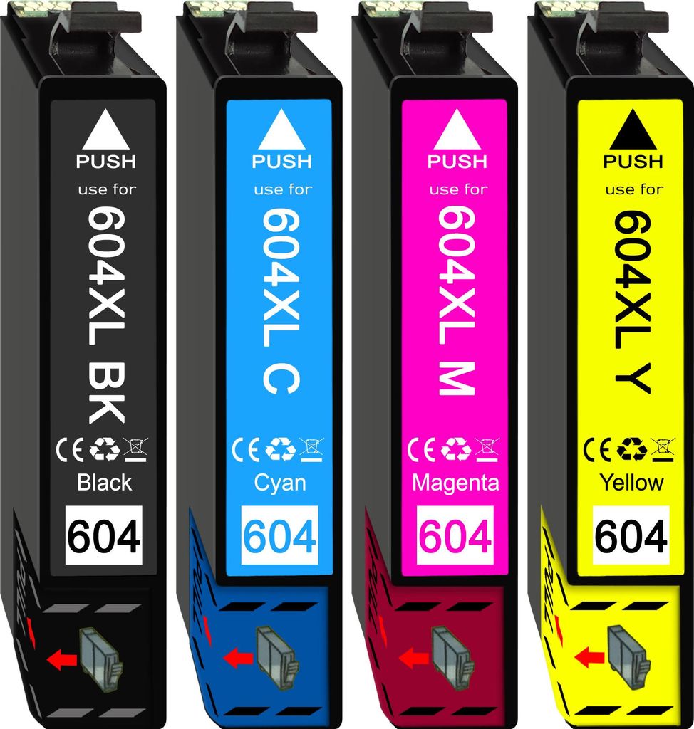 4er Pack Druckerpatronen 604 604XL kompatibel mit Epson WF-2935