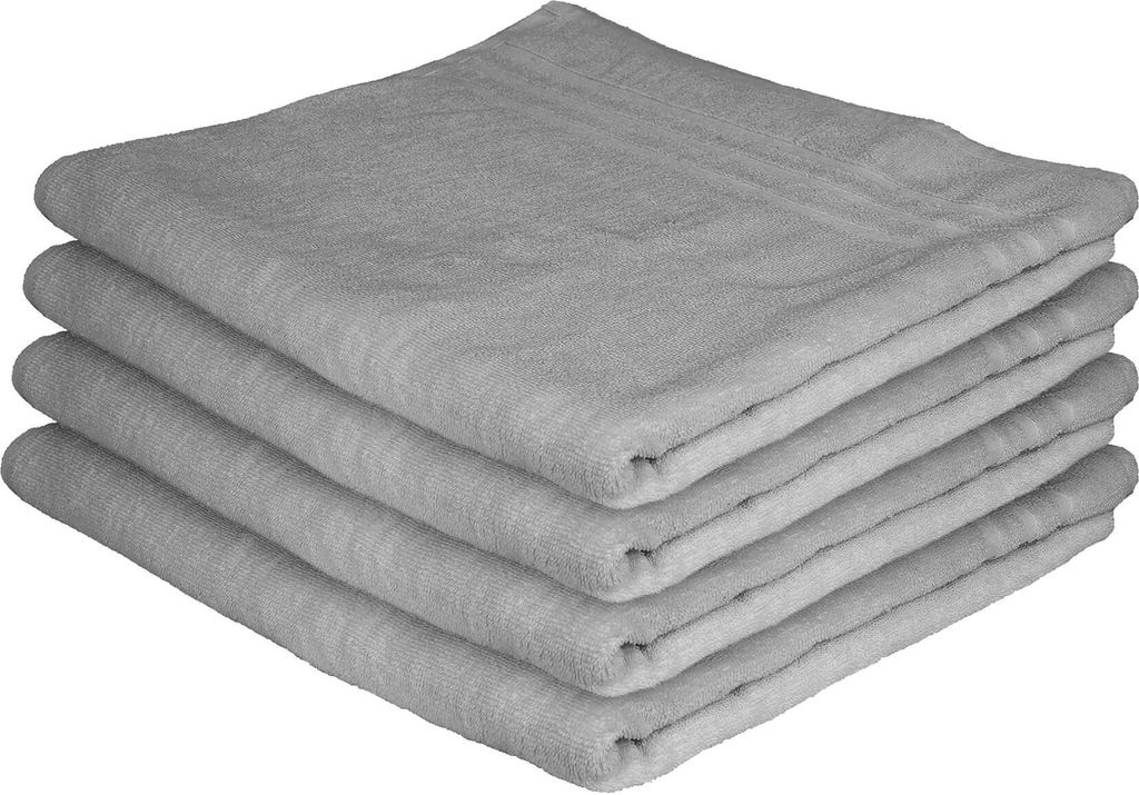 Nicola Spring Badelaken aus Baumwolle – 160 cm x 90 cm – Grau – 4er-Pack