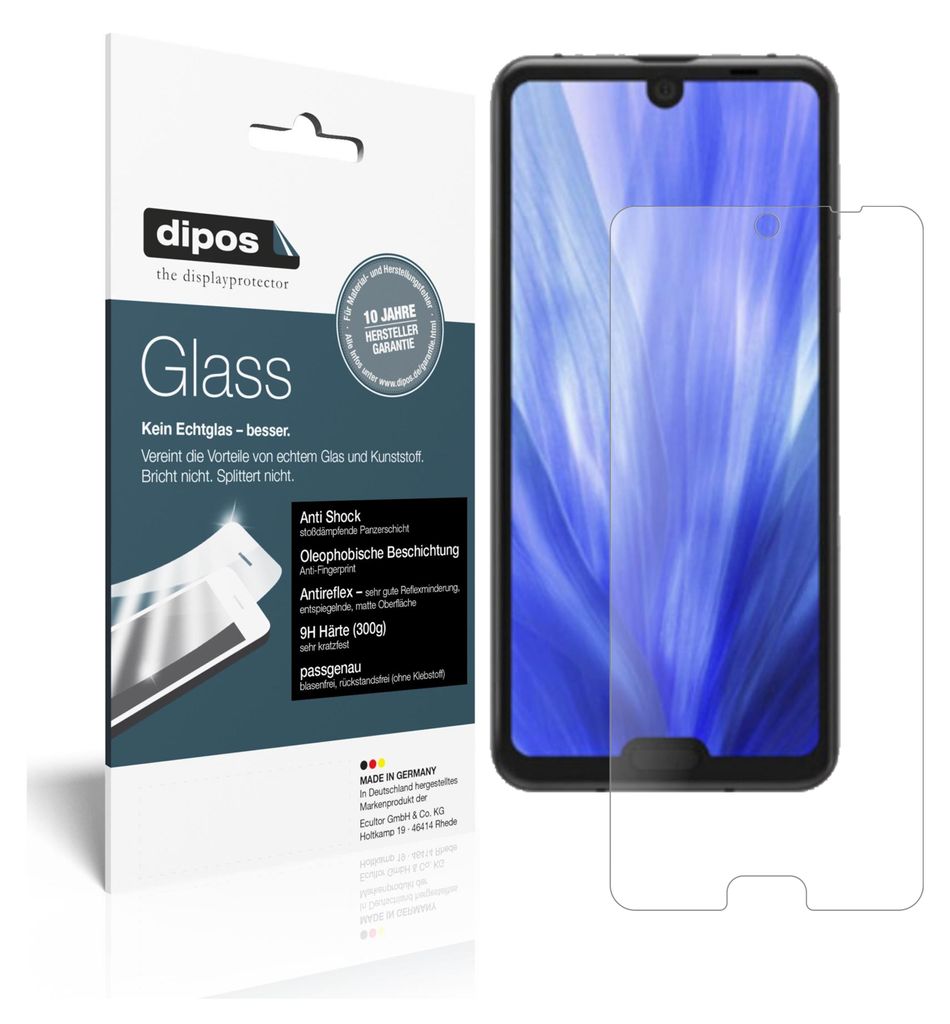 2x Schutzfolie für Sharp Aquos R3 matt - Anti-Shock 9H Folie dipos Glass