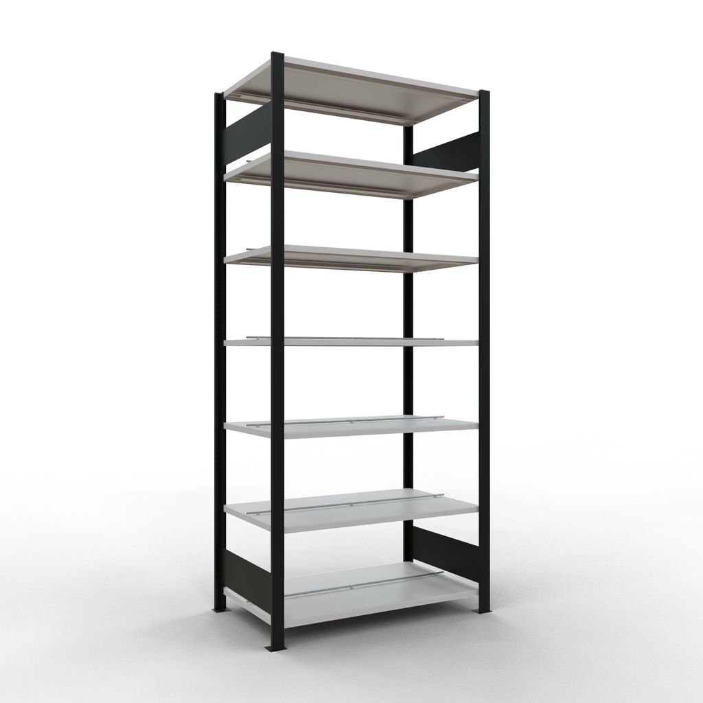 Büroregal Stecksystem Grundregal - 2300x1000x600 mm, Typ 150 kg
