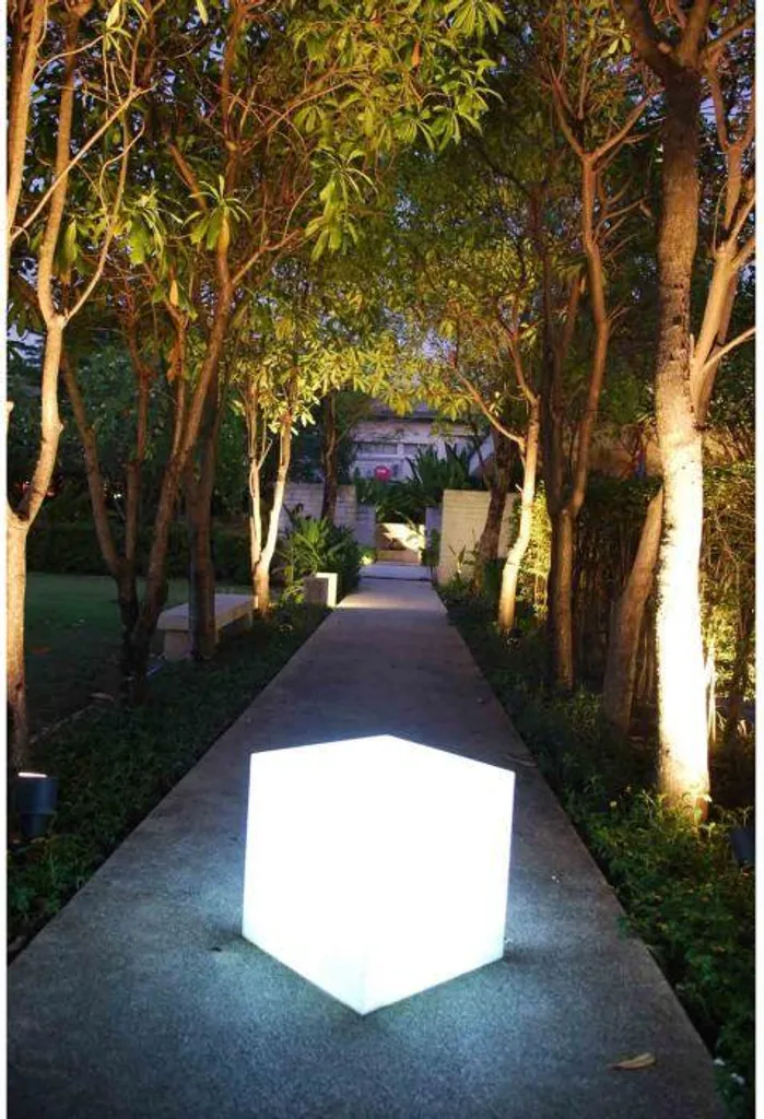 Cubo luminoso a LED, LUMISKY Carry W40, sgabello con cavo, bianco, altezza 40 cm, 10 W, per esterni/interni