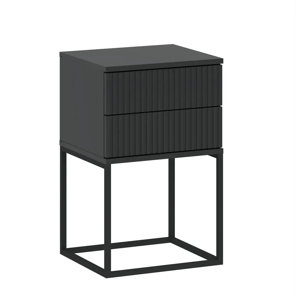 Comodino Moderno Antracite MARETA 3 - Arredo Notte Minimalista