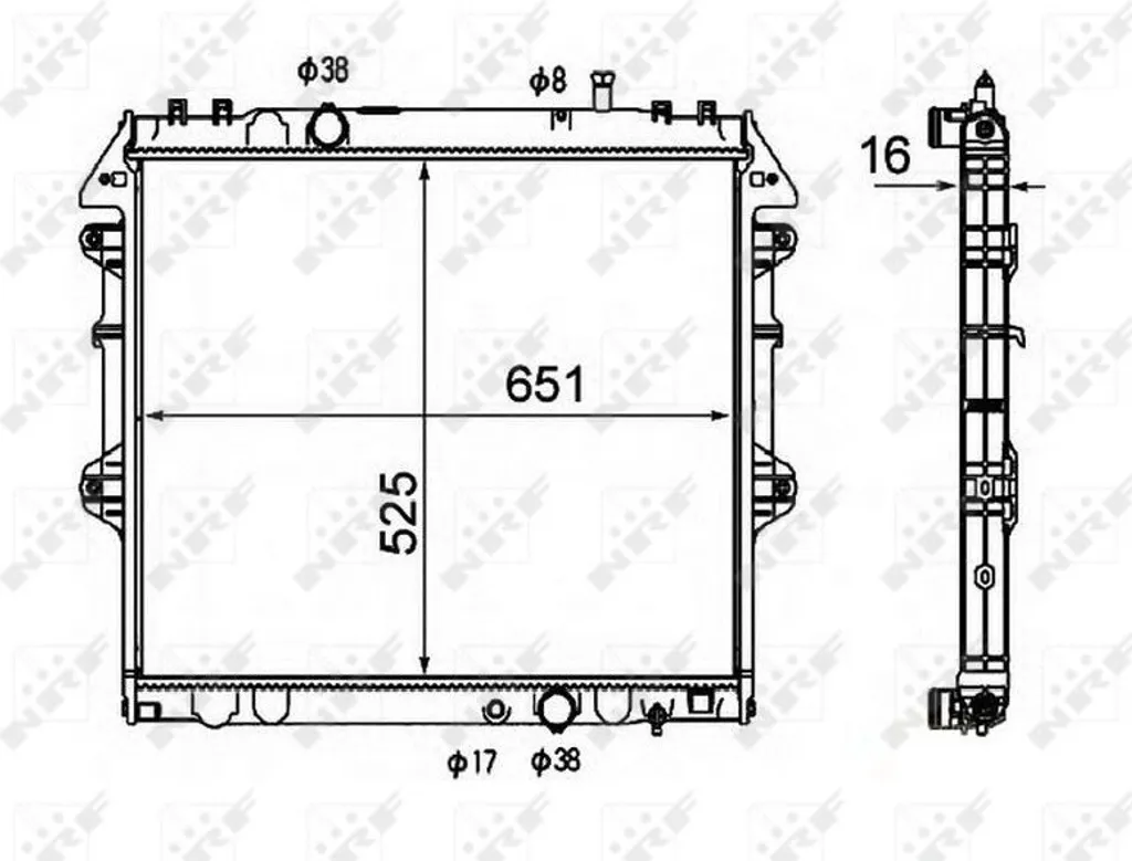 Radiateur de refroidissement pour Toyota Hilux - Pièce NRF 58491 Neuve