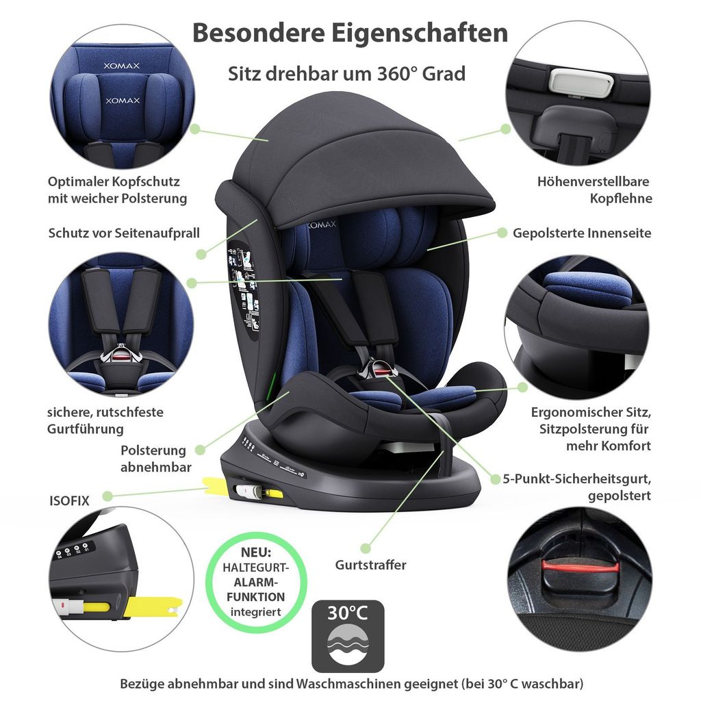 Kindersitz 360 Grad Drehbar Mit Isofix XOMAX 946i Auto Kindersitz drehbar 360° Grad, | Kaufland.de
