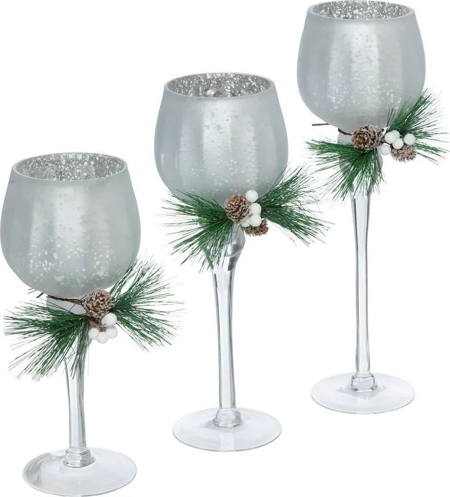 Centre de table Noël lot de 3 porte-bougie chauffe-plat festifs